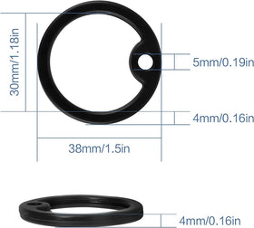 Silicone ID Tag Rings Black Rubber Dog ID Tag Holder Round Shape Personalised Metal Tags for Dog