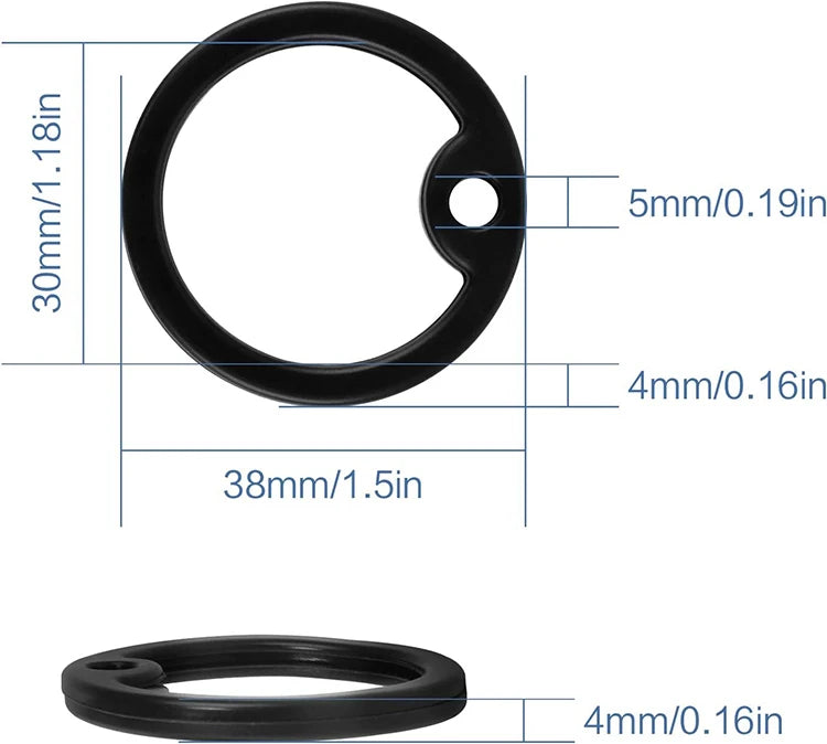 Silicone ID Tag Rings Black Rubber Dog ID Tag Holder Round Shape Personalised Metal Tags for Dog