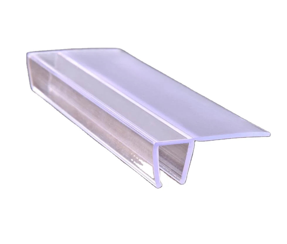 Ultra-Clear Shower Door Seal Strip Poly Carbonate U' WITH 90 Degree VINYL FIN SEAL