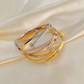 MC176 Wholesale Stainless Steel Gold Plated  Cuff Bracelet Light Luxury Cross Zircon Bracelet Minimalist Women Fashion Bracelets