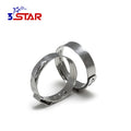 Factory Supply SS304 Stainless Steel Polished Silver Single Ear Adjustable Hose Clamp for Inch/Metric Pipes