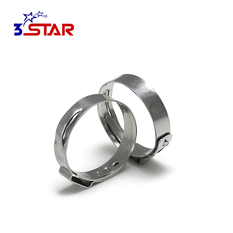 Factory Supply SS304 Stainless Steel Polished Silver Single Ear Adjustable Hose Clamp for Inch/Metric Pipes