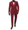 Men's Shawl Lapel Wedding Suit Double Breasted White Elegant 2-piece Suit Engagement Party Wedding Birthday Cocktail Party