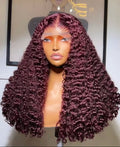 Wholesale 13*4 Transparent Lace Front Wig 100% Vietnamese Human Raw Hair Deep Wave Style Small Mix HD Reddish Brown Body Wave