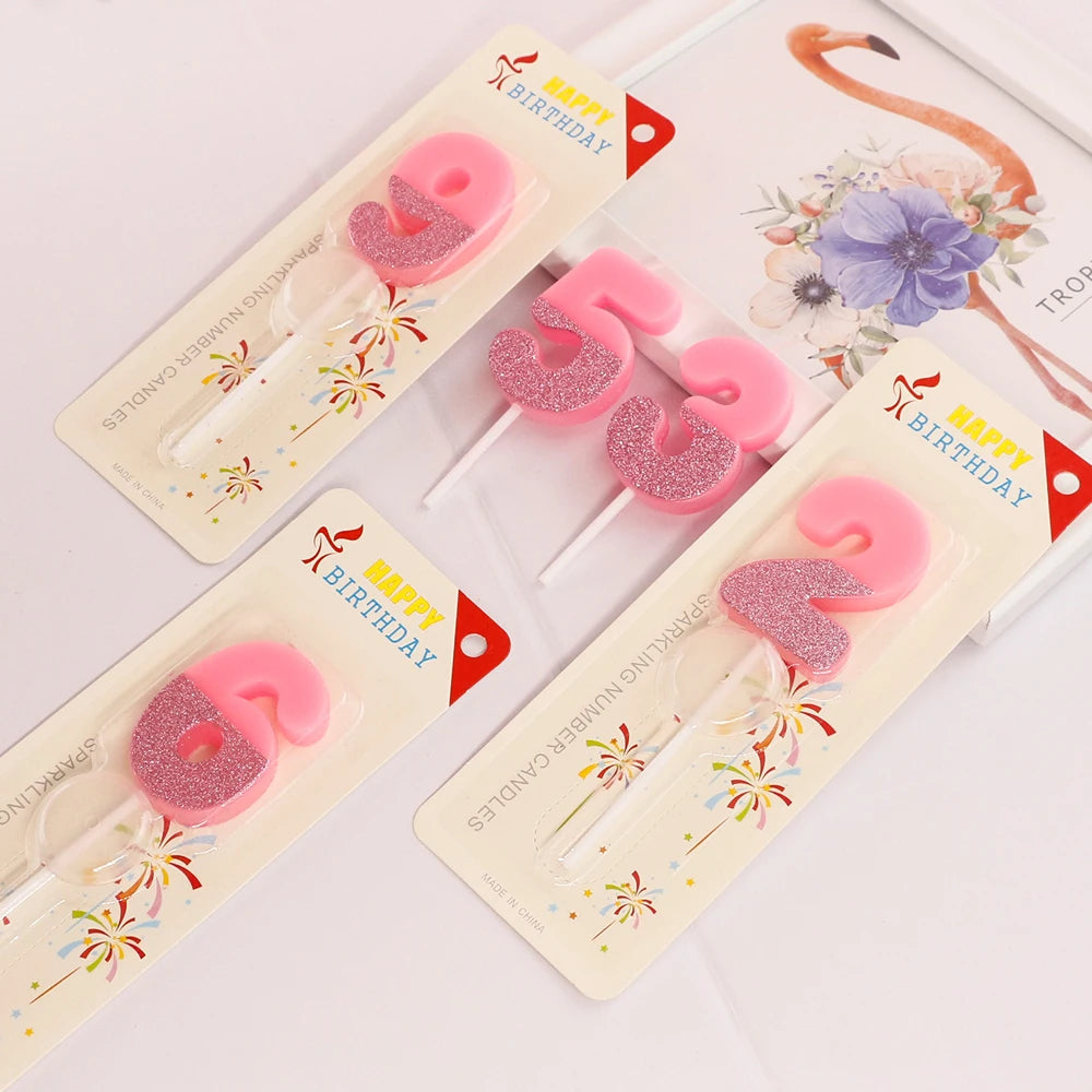 Hot Selling Pink Font Birthday Candles Paraffin Wax Bulk Candles for Cake for Parties Easter New Year Home Decoration