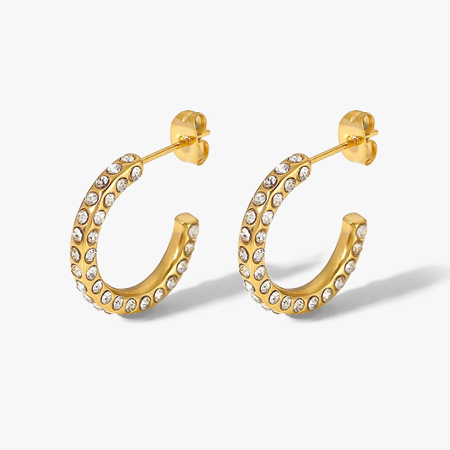 Wholesale Stainless Steel Designer Jewelry Cc Earrings Bulk African Gold Horn Moissanite Crystal Earrings for Ladies