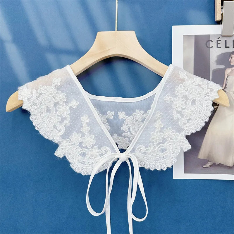 Wholesale Embroidered Lace Detachable False Collar Women Mesh Dickey Collar for Dresses Shirts & Sweaters