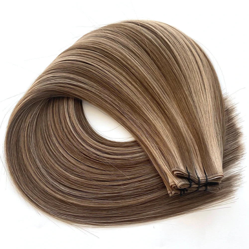 Factory Hot Selling 100% Human Virgin Remy Cuticle Aglined European Hair Can Be Cut Genius Weft Hair Extension