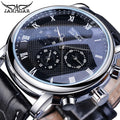 JARAGAR Mechanical Watches Fashion Multifunctional Men Watch Waterproof Business Men's Automatic Leather Wristwatch Relogio