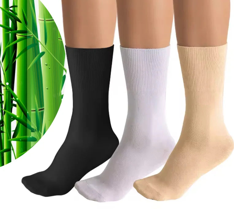 Loose Non Binding Top Elastic Breathable Bamboo Diabetic Medical Products Crew Socks Unisex for Men Women