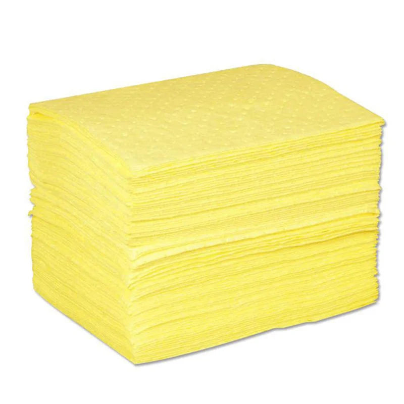 100% PP Meltblown Yellow 40x50cm 3mm Medium-light Chemical Absorbent Sheets for Liquid Spill