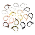 50pcs/lot 15*10mm Silver Gold French Lever Earring Hooks Wire Settings Base Hoops Earrings for DIY Jewelry Making Supplies MegaBDM