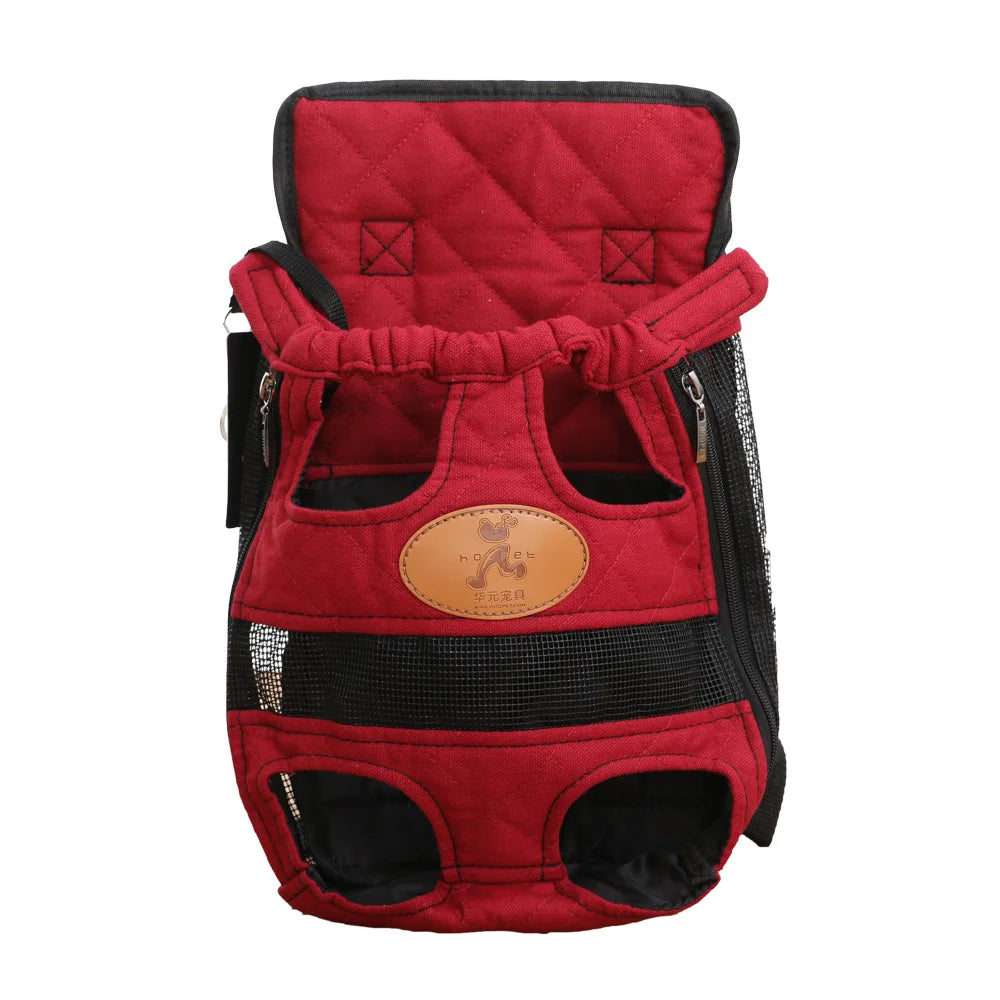 Portable Breathable Mesh Fabric Pet Front Shoulder Bag Quality Outdoor Cat Travel Chest Carrier Dog Travel Backpack