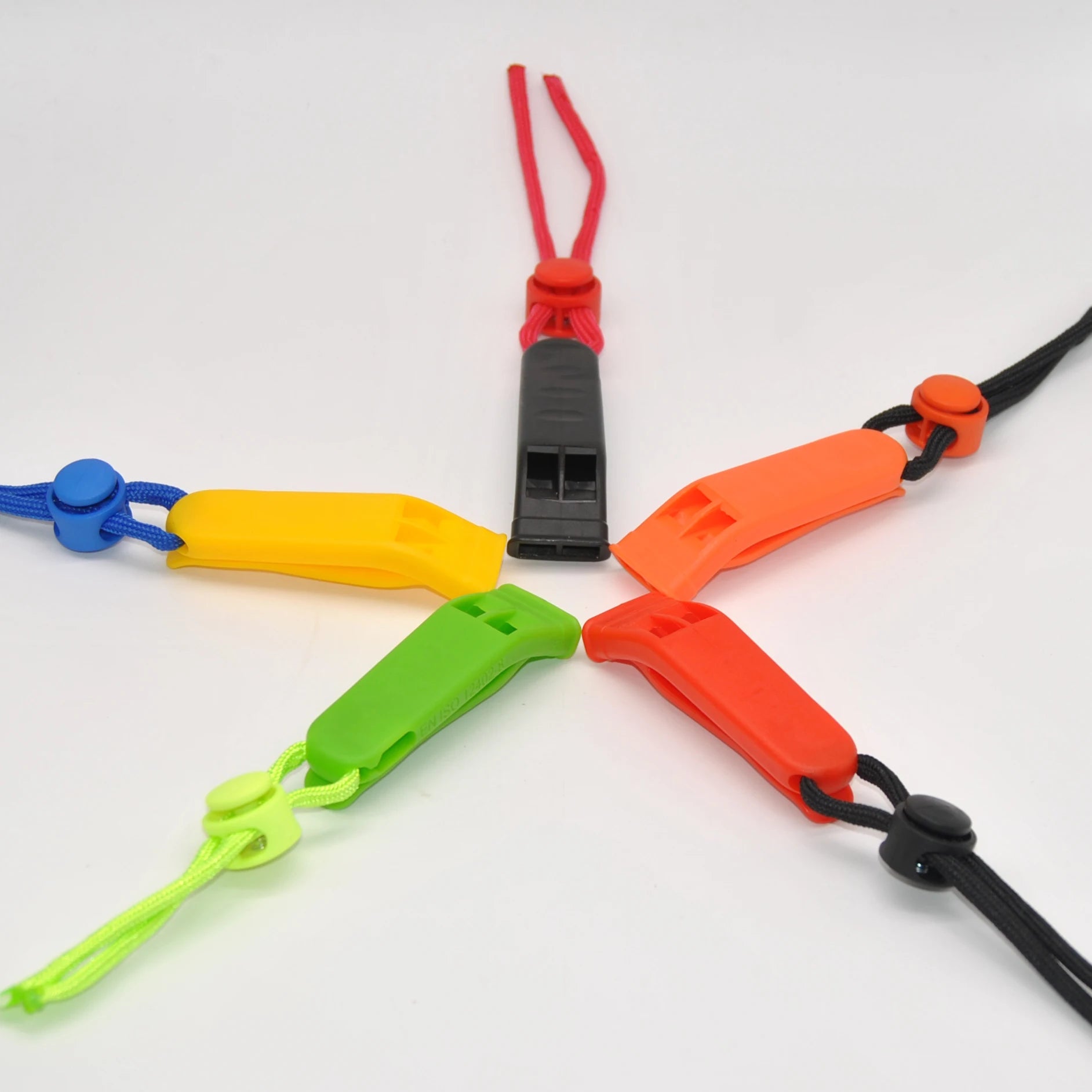 Adjustable Lanyard Small Emergency Rescue Safety Whistle Shrill Loud Plastic Survival Tool for Outdoor Hiking