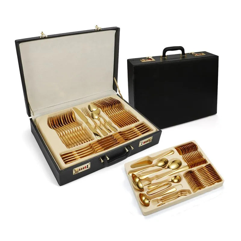 Hot Selling 72pcs  Luxury Flatware Sets Stainless Steel Cutlery Set With case