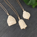 Tibetan Ornaments New Design Maori Handmade Jewelry Yak Bone Carved Buddha Statue Pendant Rope Necklace for Men and Women Gift