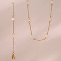 Waterproof 18K Gold Plated Stainless Steel Baroque Fresh Water Necklace Set Women Christmas Gift Party