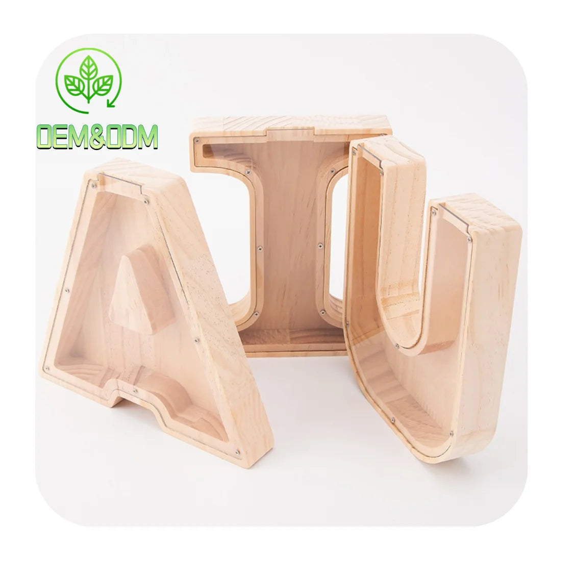 YUCI Wooden Toy 26 Letter Piggy Bank Montessori Education Other Toys for Children to Entertain Saving Pot