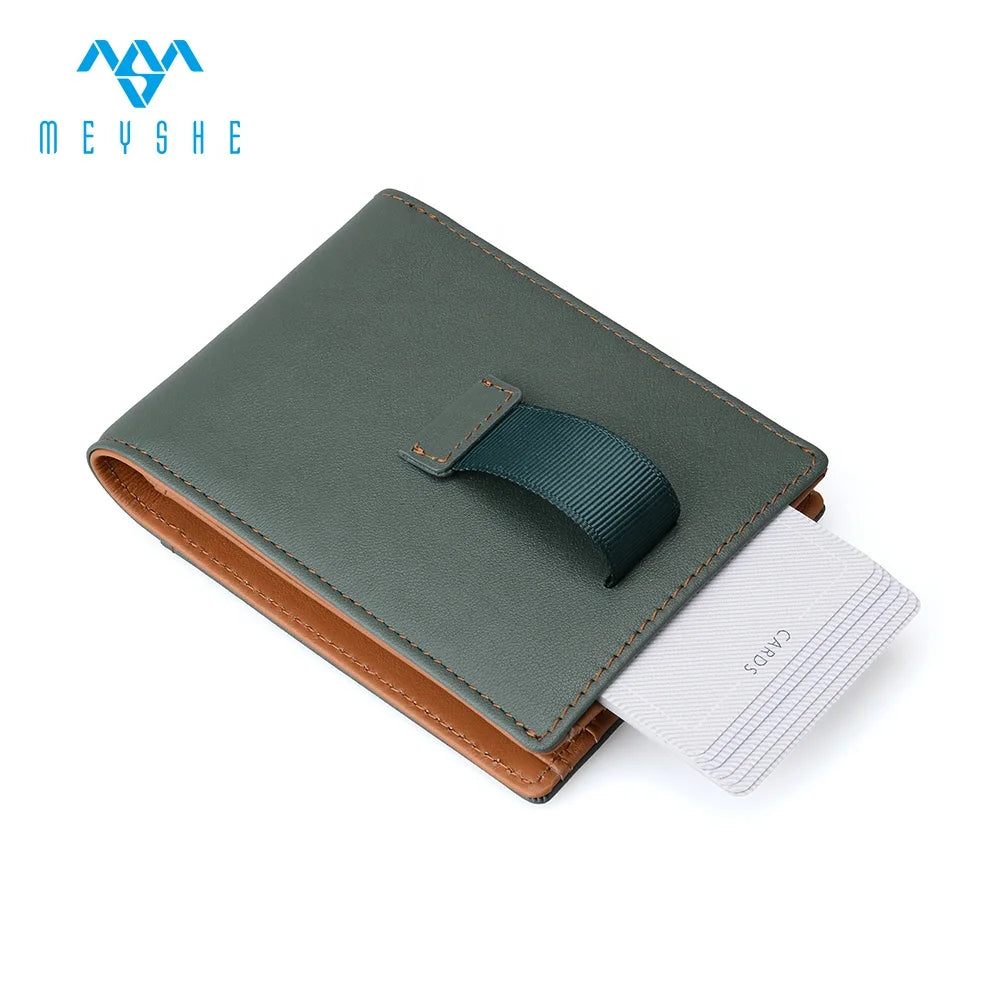 Leather Goods Factory New Design Custom Full Grain Leather RFID Blocking Smart Wallet Card Holder