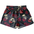 High Quality Muay Thai Shorts Men Double-layer Breathable Mesh Gym Shorts  Skull Print Mesh Shorts