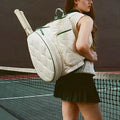 Luxury Women Custom Gym Badminton Pickleball Paddle Racket Bag Quilted Puffer Tennis Backpack MegaBDM