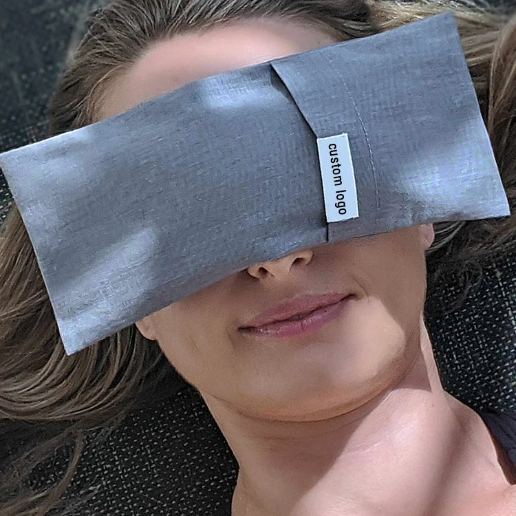 YewayLuxury Woven Heated Sleep Aroma Therapy Eye Mask Pillow for Yoga Meditation with Lavender Filling Silk Removable Cover