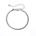 18K Gold Link Anklet Dainty Simple Flat Surface Chain Delicate Summer Beach Jewelry Bracelets Zircon Stainless Steel Trendy