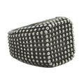 Personalized Titanium Steel Studded Men Rings Black Gun Plated Dot Square Stainless Steel Rings