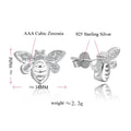 AAA Cubic Zircon Fun Animal Bee Earrings New Design 925 Sterling Silver Gold Plated for Trendy Anniversary or Party Gift