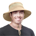 Adjustable Outdoor Boonie Fishing Hat UV Protection UPF Summer Sun Hat Wide Brim for Men/Women's Hiking Gardening Nylon Bows