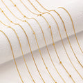 18K Gold PVD Plated Waterproof Stainless Steel Cross Snake Bone Twist Box Chains Choker Base Chain Necklaces for Jewelry Making