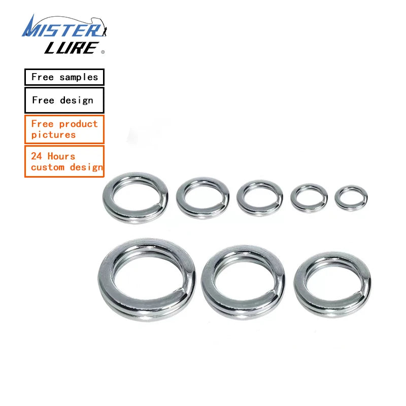 MISTER JIGGING Fishing Accessories Stainless Steel  fishing Tackle Jig Fishing Metal Jig Rings Split Rings