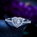 New Fashion Eternity CZ Love Heart Wedding Promise Rings Jewelry Silver Cubic Zircon Heart Shaped Engagement Rings for Women