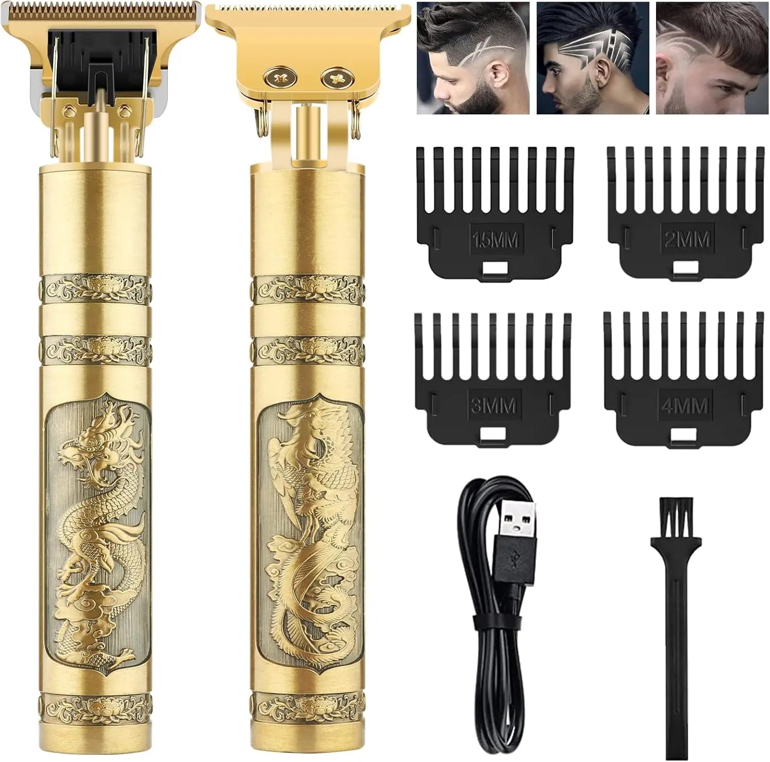 Men's T9 T-Blade Electric Hair for Clipper Cordless USB Rechargeable Grooming Kit Stainless Steel Beard Trimmer for Household