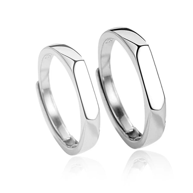 Jewelry Manufacturer FashionValentine Gift Adjustable Korean Style Simple Design 925 Sterling Silver Open Couple Ring