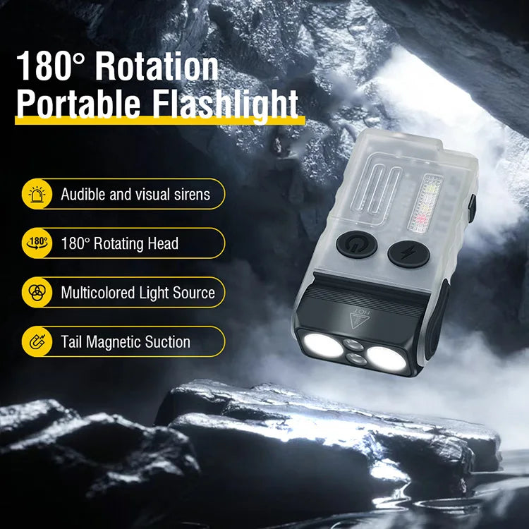 Dual Clip 800LM Inspection Flashlight for Mechanic UV & White Light
