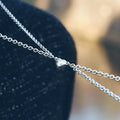 Popular Couples Silver Necklace 2pcs Creative Magnetic Attraction Heart Stainless Steel Necklace for Couples Men Women