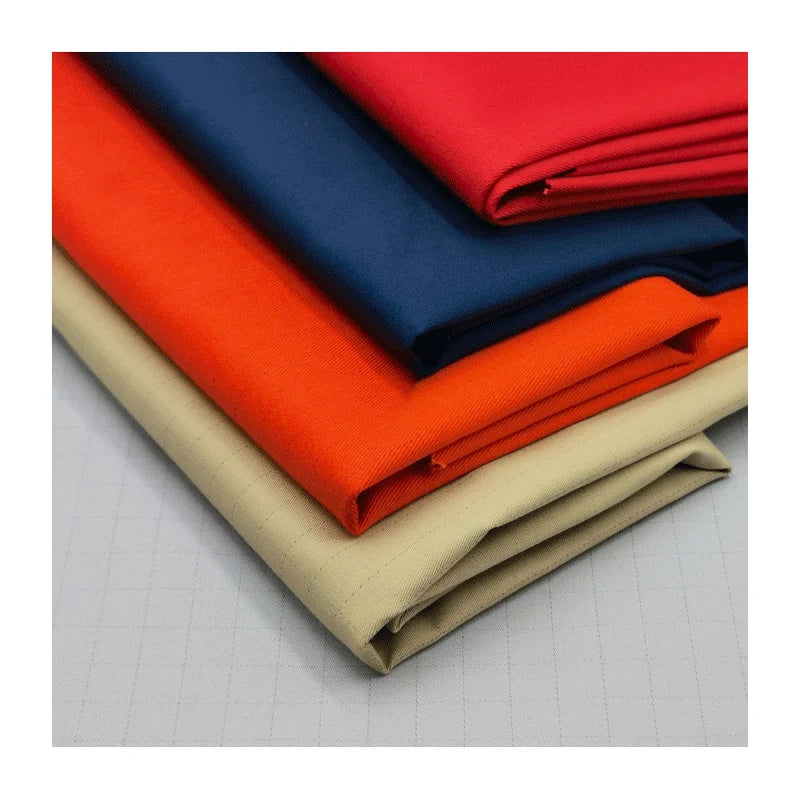 Ready in Stock TC 65% Terylene 35% Cotton Medium Weight 2/1 Twill Grid Anti-static Workwear Fabric