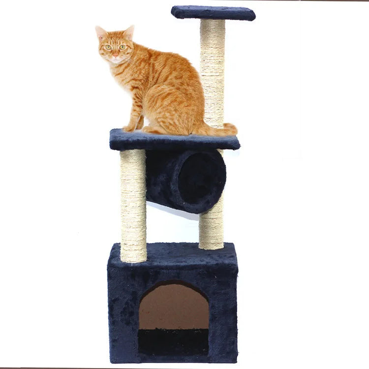 Wholesale Wood Hole Play Cat Tree Steps Tower