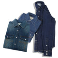 High Quality Vintage Style Denim Shirts for Men Long Sleeved Streetwear Top Stripe Embroidery Breathable Anti-Pilling Feature