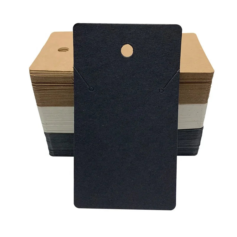 Custom Logo Printed Kraft Paper Jewelry Holder Card Necklace Earring Packing Cards High Visibility for Jewelry Tags Packaging