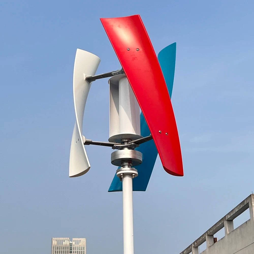 New Energy Windmill 500w 800w 1000w 12v 24v 48v Vertical Wind Turbine Generator Maglev Generator Hybrid Controller