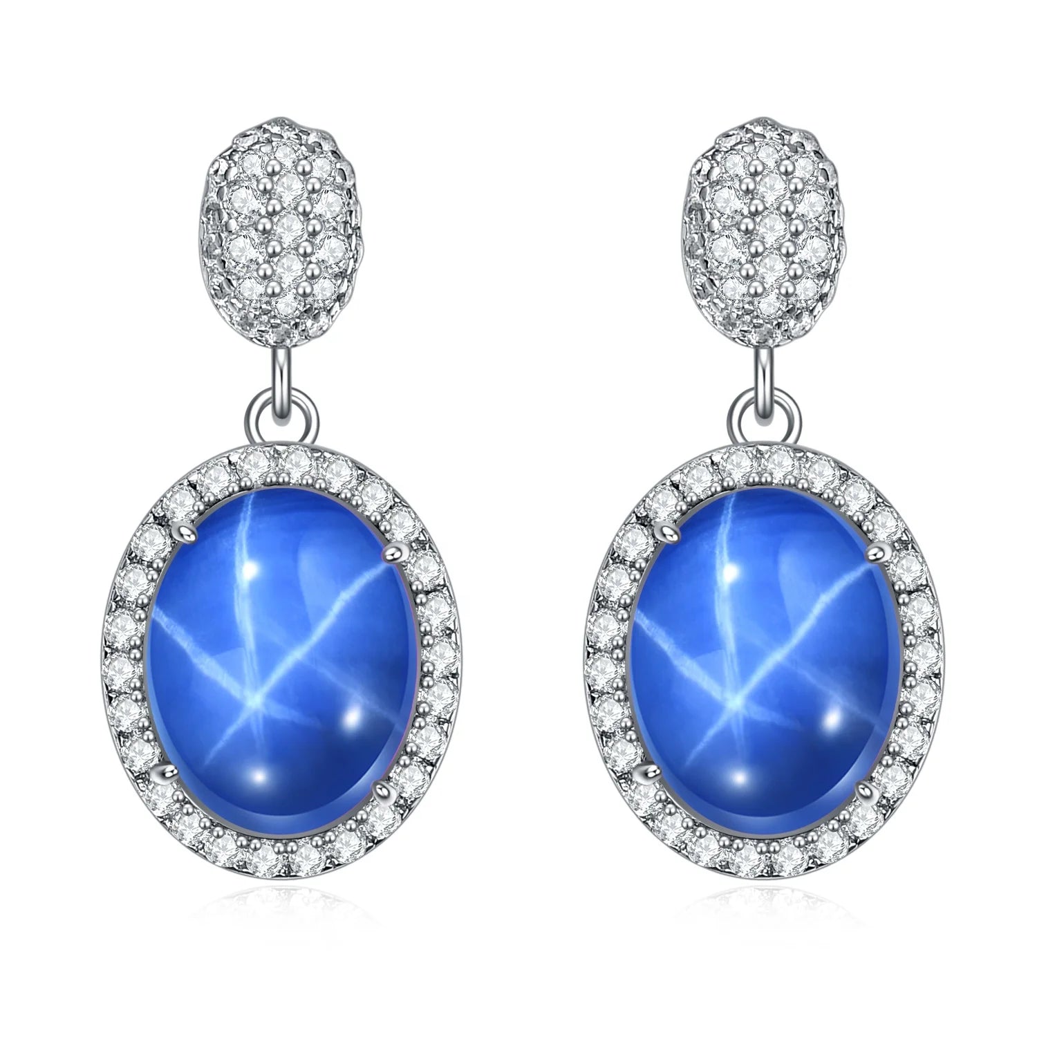 W1236E Abiding Jewelry New Arrival Cabochon Cats Eye Gem Silver Jewellery Women Colourful Stud Drop Earrings