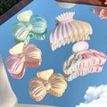 Factory Wholesale Sweet Gradient Fishtail Plastic Hair Claws Cute Bow Girl Hair Claws Fashion Pink Large Hair Claw Clip