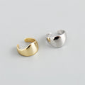 New Trendy 925 Sterling Silver Glossy Personalized Ear Clip Fashion 18k Gold Ear Cuff Earrings