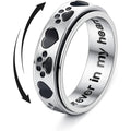 SC Popular Fashion Stainless Steel Rings Korean Gold Silver Anxiety Rings Trendy Pet Paw Spinner Fidget Rings to My Dauther