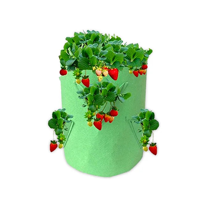 Wholesale 10 Gallon Strawberry Planter With 8 Side Grow Pockets Breathable Non-Woven Fabric Reinforce Handle Plant Grow Bag