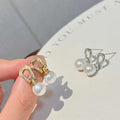 Great Value Special Offer Luxury Horseshoe Ear Nail 9mm Natural Freshwater White Bread Pearl Earrings Gift Anti Allergy Party