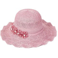 Wide Brim Sun Hat Foldable Floppy Summer Cap Women Ruffled Flowers Beach Hat for Travel Decoration