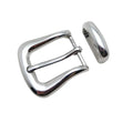 25Mm Luxury Metal Zinc Alloy Polish Nickel Electroplated Pin Belt Buckle With Loop Buckle for Small Size woman Belt Buckle Set